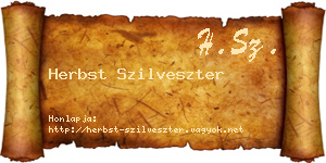 Herbst Szilveszter névjegykártya